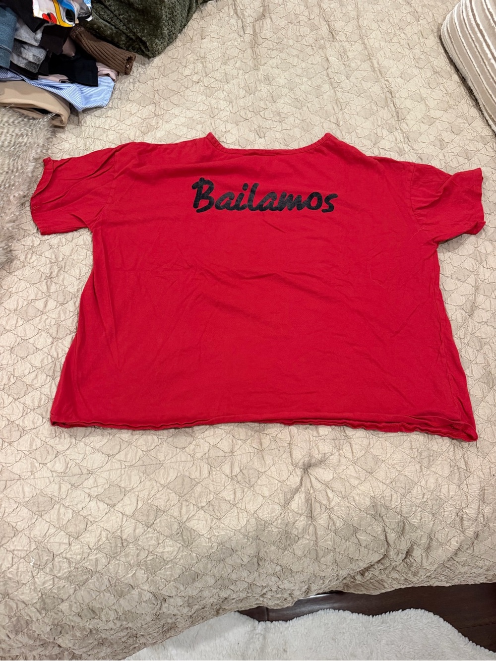 Forever 21 Red 'Bailamos' Cropped Graphic Tee